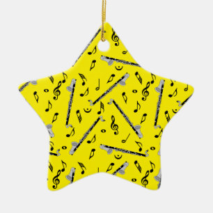 Bass klarinet muzieknoot patroon keramisch ornament