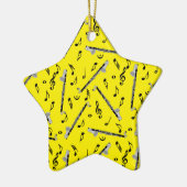 Bass klarinet muzieknoot patroon keramisch ornament (Links)