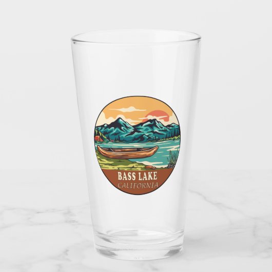 Bass Lake California Boating Vist Emblem Glas (Voorkant)