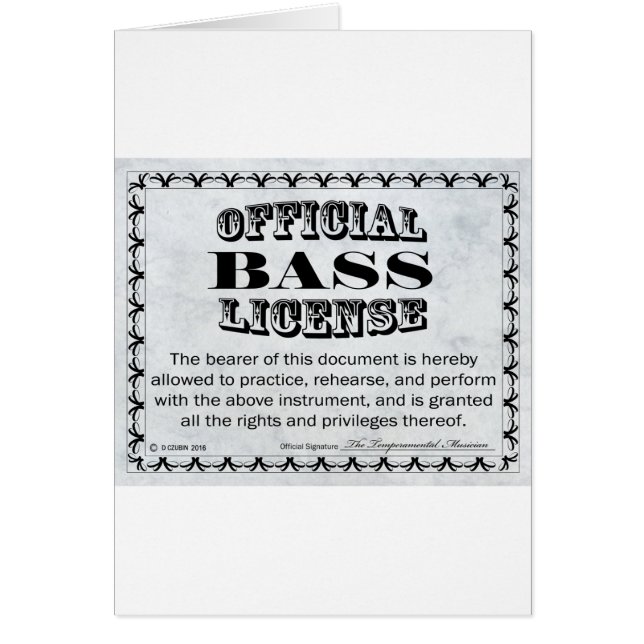 Bass-licentie (Voorkant)