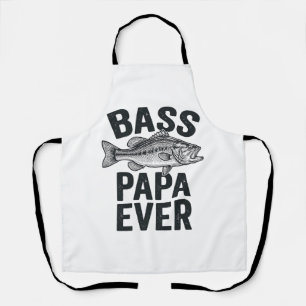 Bass Papa Ever Vintage Vissen Vader Shirt Ontwerp_ Schort