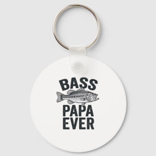 Bass Papa Ever Vintage Vissen Vader Shirt Ontwerp_ Sleutelhanger