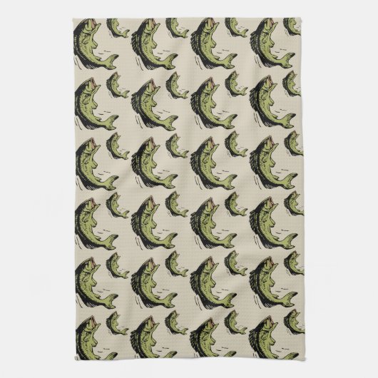 Bass Pattern Tan Theedoek (Verticaal)