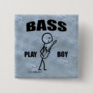 Bass Play Boy Vierkante Button 5,1 Cm