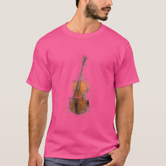 Bass Player cadeau UPRIGHT BASS Splatter Effect vu T-shirt