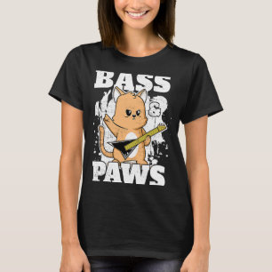Bass Player Cat Bass Guitar Paw Rock n'Roll Bassis T-shirt