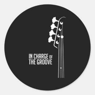 Bass Player In Charge of the Groove Ronde Sticker