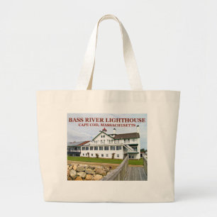 Bass River Lighthouse Massachusetts Jumbo Canvas t Grote Tote Bag