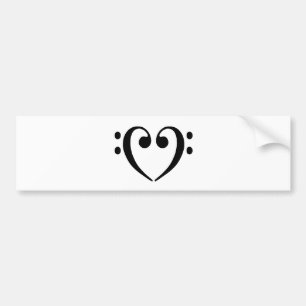 Bass Sleutel Hart Bumpersticker