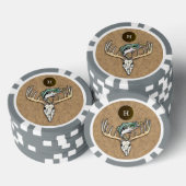 Bass springen over Big Buck Horns schedel Monogram Poker Chips (Opstapeling)