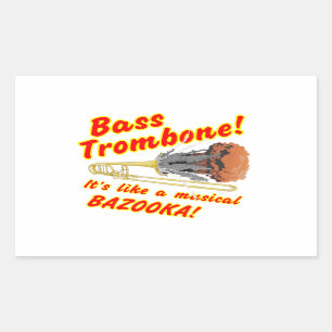 Bass Trombone Musical Bazooka Rechthoekige Sticker