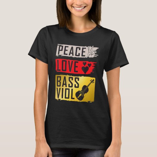 Bass Viol viola Da Gamba Musical Instrument Viol P T-shirt (Voorkant)