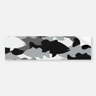 Bass Vissen Black Camo Bumpersticker