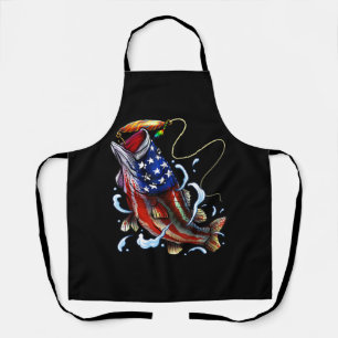 Bass Vissen Fish American Flag Patriotic Vist Schort