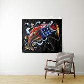 Bass Vissen Fish American Flag Patriotic Vist Wandkleed (In Situ (horizontaal))