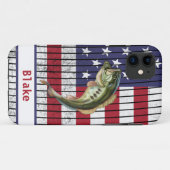 Bass Vist Amerikaanse vlag Case-Mate iPhone Case (Achterkant (horizontaal))