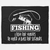 Bass Vist Citaat Funny Hobby Sports Time Fleece Deken (Voorkant (Horizontaal))
