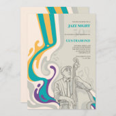 Bass Waves Musical Anniversaire Invitation (Devant / Derrière)