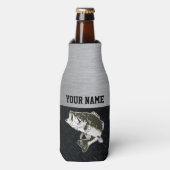 Basse à grande bouche Nom homme Bière Glacière (Bottle Devant)