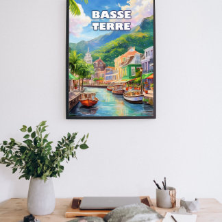 Basse-aarde, setting of waves poster