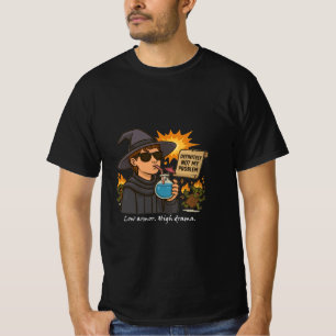 "Basse Armure. High Drama." T-shirt Mage RPG drôle