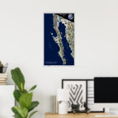 Basse Californie, Mexique : affiche satellite (Bureau à domicile)