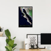 Basse-Californie, Mexique affiche satellite (Bureau à domicile)