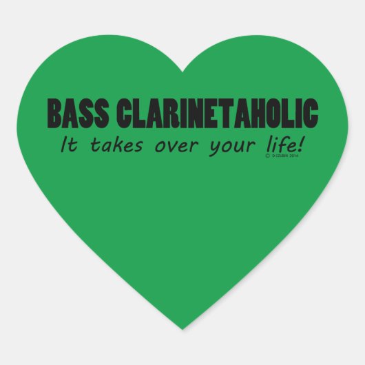 Basse Clarinetaholic Vie Coeur Sticker (Devant)