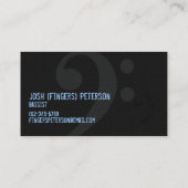 Basse Clef Symbole Bleu Musicien Carte de visite (Dos)