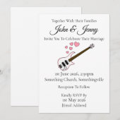 Basse Guitare Faire-part de mariage Baider Musicie (Devant / Derrière)