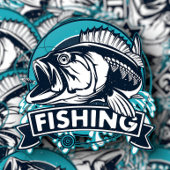 Basse Pêche Bleu Sticker | Sticker Die-Cut