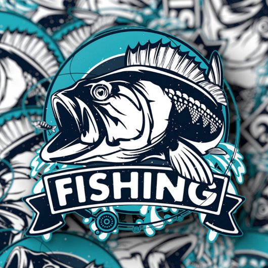 Basse Pêche Bleu Sticker | Sticker Die-Cut