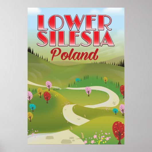 Basse-Silésie affiche de voyage en Pologne (Devant)