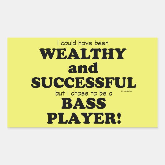 Basse Wealthy & Réussite Sticker Rectangulaire (Devant)