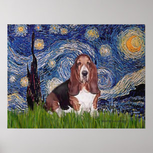 Basset 1 - Sterrennacht Poster