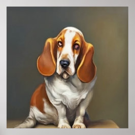 Basset Artesien Normand - Dog Portrait Poster