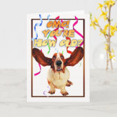 basset de kaart van de hondenverjaardag - u bent (Gele Bloem)