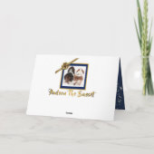 Basset en neige sur la carte de Noël (Dos)