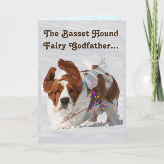 "Basset Fairy Godfather" sur la carte d'anniversai (Devant)