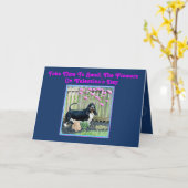 Basset & Fleurs sur Carte de Saint-Valentin Drôle (Fleur jaune)