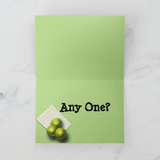 Basset Greeting Card with Tennis Racket and Ball Kaart (Binnen)