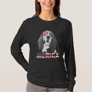 Basset Hond 4 juli Amerikaanse vlag Amerikaanse vl T-shirt