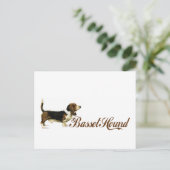 basset hond briefkaart (Staand voorkant)