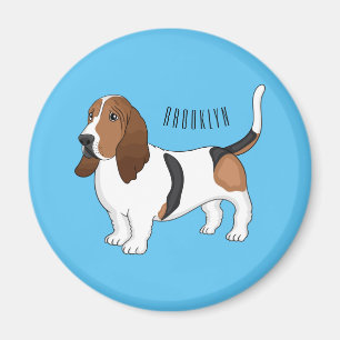 Basset hond cartoon illustratie magneet