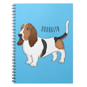 Basset hond cartoon illustratie notitieboek