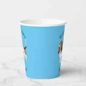 Basset hond cartoon illustratie papieren bekers (Links)