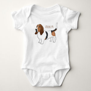 Basset hond cartoon illustratie romper