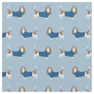 Basset Hond dogs in wassers Stof