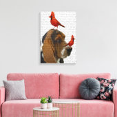 Basset Hond en vogels Canvas Afdruk (Insitu (Woonkamer))