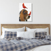 Basset Hond en vogels Canvas Afdruk (Insitu (Slaapkamer))